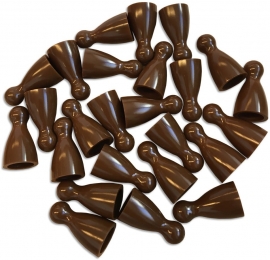 PlasticSpelPionnen12x24mmBruin100stuks