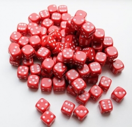 Dobbelstenen16mm-Rood100stuks