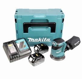 MakitaDBO180RTJ18VLi-IonAccuExcentrischeSchuurmachineSet2x50AhAccuInMbox-125mm