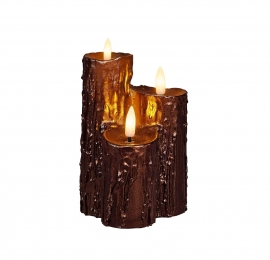 Druipkaars3x3dvlam165x11cmbrons-Annascollection
