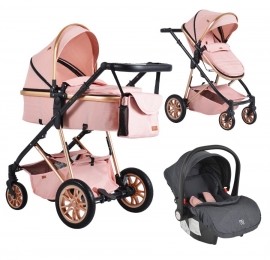 CangarooMidasPink3-in-1CombiKinderwageninclAutostoel