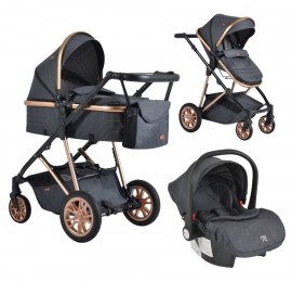 CangarooMidasBlack3-in-1CombiKinderwageninclAutostoel