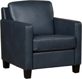 BlauwelerenlandelijkefauteuilSmart-poothoutzwart-GranadaleerBlueblauwleer