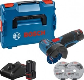 BoschGWS12V-7612VLi-IonAccuHaakseSlijperSet2x30AhAccuInL-Boxx-76mm-Koolborstelloos
