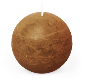 Kaarsrustiekbol80mmcognacSpaas-Spaas