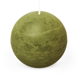 RustiekKaarsBol80mm-olijfgroen-Spaas