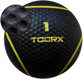 ToorxFitnessMedicineBall-ZwartGeel-1kg