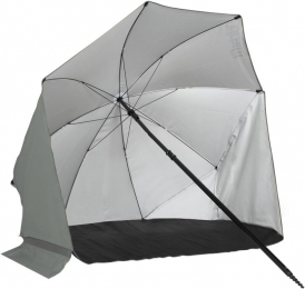 VirtuFitStrandparasol-Windscherm-Strandtent-160cm-Grijs-Tweedekans