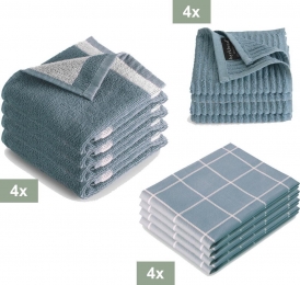I2TKeukenset-4xKeukendoek4xTheedoek4xvaatdoek-Blauw