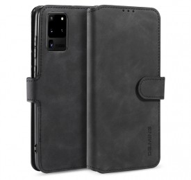 CaseMe-SamsungGalaxyS20Hoesje-MetMagnetischeSluiting-MingSerie-LerenBookCase-Zwart