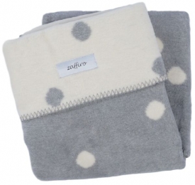 ZaffiroEcruGrijsGestipt100x150cmLedikantdeken