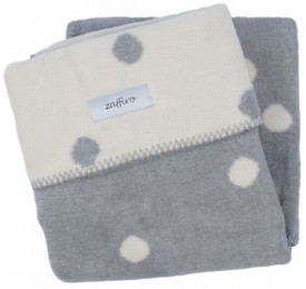 ZaffiroEcruGrijsGestipt75x100cmWiegdeken14970