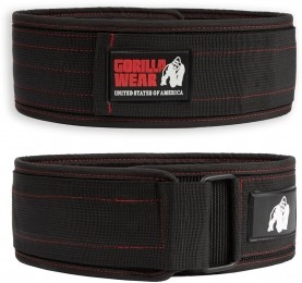 GorillaWear4InchNylonLiftingBelt-ZwartRood-ML