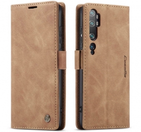 CaseMe-XiaomiMiNote10Prohoesje-WalletBookCase-Magneetsluiting-LichtBruin