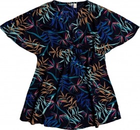 Roxy-M-SummerCherryDressAnthraciteWildLeaves