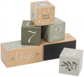 LabelLabelOlijfgroenHoutenMijlpaalblokken