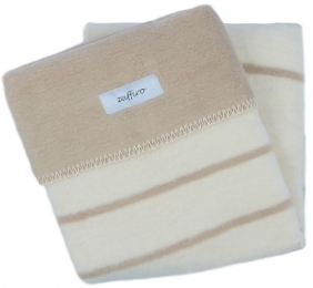 ZaffiroEcruBeigeGestreept75x100cmWiegdeken