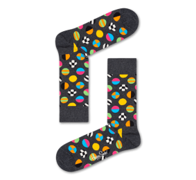 HappySocksClashingDotSokkenGrijs