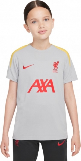 NikeLiverpoolStrikeTrainingsshirt2024-2025KidsGrijsGeelRood