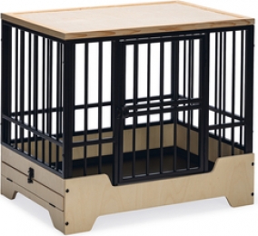 DesignedbyLotteBenchQuirine-Hondenbench-Zwart-MetaalHout