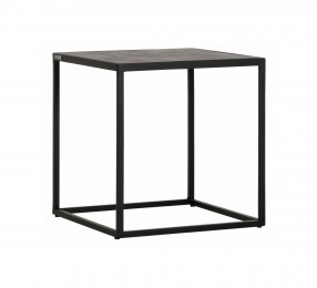 MUSTLivingBijzettafelHarmonyLederenmetaal40x40cm-Zwart-Vierkant