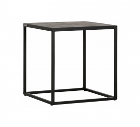 MUSTLivingBijzettafelHarmonyLederenmetaal40x40cm-Zwart-Vierkant