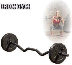 IronGym23kgverstelbarecurlstangset-25mm