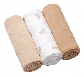 BabyOnoCrinkledBeigeNougat3StuksHydrofielLuiers