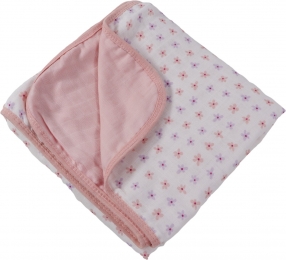 MamaLoesBloemenRoze3-LaagsHydrofiel75x100cmWiegdeken