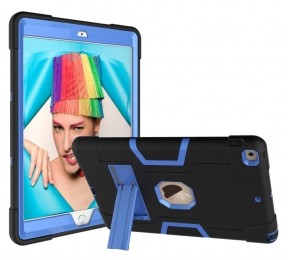 TablethoesgeschiktvooriPad9720172018-SchokbestendigeBackCover-HybridArmorCase-ZwartBlauw