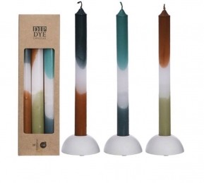 DipDyeCandlesSet3stPetrolOlive-Buitengewoondeboet