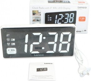 LencoCR-30WH-Wekkerradiometgroot3LEDDisplay-Wit