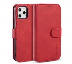 CaseMe-iPhone12ProMaxHoesje-MetMagnetischeSluiting-MingSerie-LerenBookCase-Rood