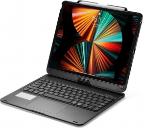 iPadAir13Inch20252024ToetsenbordCaseZwart360GradenDraaibaarmetTouchpadMuis