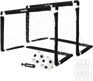 VirtuFitKinderVoetbaldoelenSetmet2BallenenPomp-Voetbalgoals-92x64cm