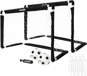 VirtuFitKinderVoetbaldoelenSetmet2BallenenPomp-Voetbalgoals-92x64cm