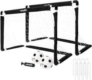 VirtuFitKinderVoetbaldoelenSetmet2BallenenPomp-Voetbalgoals-92x64cm