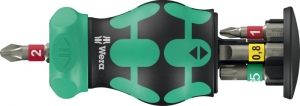 Wera05008891001KraftformKompaktStubbyMagazinRA1Bitschroevendraaier-6In1Multi-bit-MetRatelfunctie