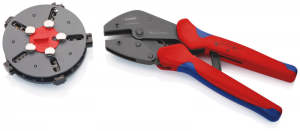 Knipex973302MultiCrimpKrimptangMetWisselladerEn5Krimpprofielen-250mm