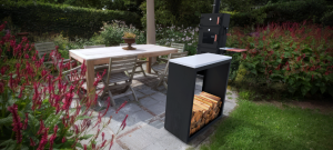 BeltzaButcherBlockHoutopslagzwartL100xB385xH100cmwitnatuursteenblad-Geroba