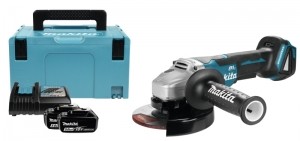 MakitaDGA505RTJ18VLi-IonAccuHaakseSlijperSet2x50AhAccuInMbox-125mm-Koolborstelloos-Softstart