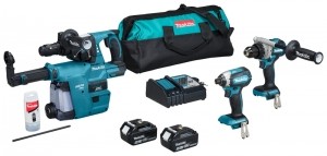 MakitaDLX3154TX118VLi-ionAccu3-deligeCombiset2x50AhAccuInTas