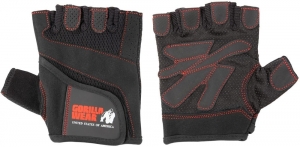 GorillaWearWomensFitnessGloves-FitnessHandschoenen-ZwartRodeStiksels-L