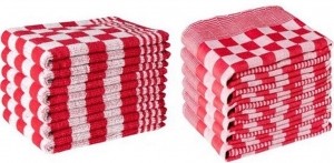 HORECATheedoekenenKeukendoekenSet-6Theedoeken-6Keukendoeken-Horecakwaliteit-Geblokt-Rood
