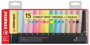 STABILOBOSSORIGINALdesksetNaturePastel-15stuks