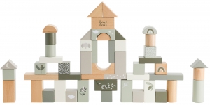 LabelLabelOlijfgroen50StuksHoutenBlokken