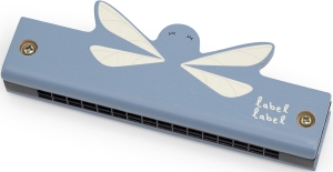 LabelLabelBlauwHoutenMondharmonicaLLWT-04441