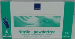 AbenaNitril-HandschoenenpoedervrijMaatSblauw100st