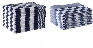 HORECATheedoekenenKeukendoekenSet-6Theedoeken-6Keukendoeken-Horecakwaliteit-Geblokt-Blauw