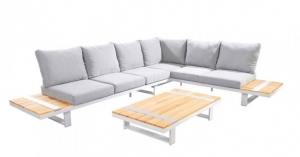 YuwaaLoungesetTuinsetHoeksetWitaluminium345x275cmmettafel130x75cmYoi-Yoi